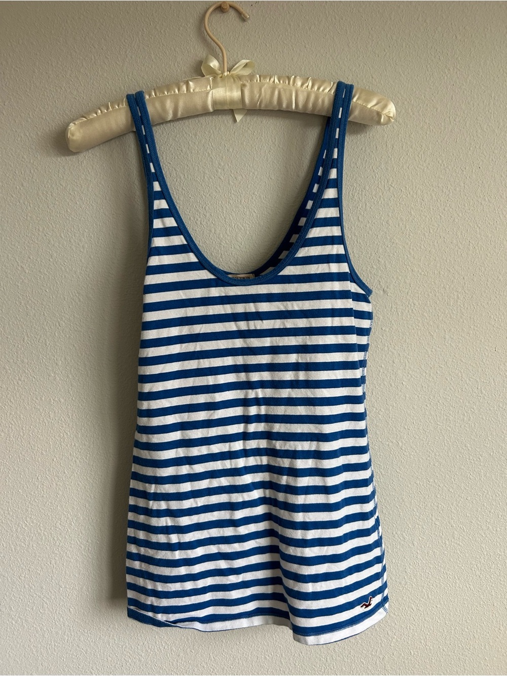 Y2K 2004 Hollister Blue & White Striped Tank Top Size L